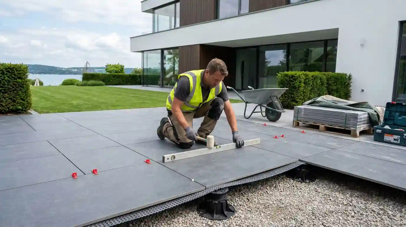 Feinsteinzeug Terrassenbau Starnberg