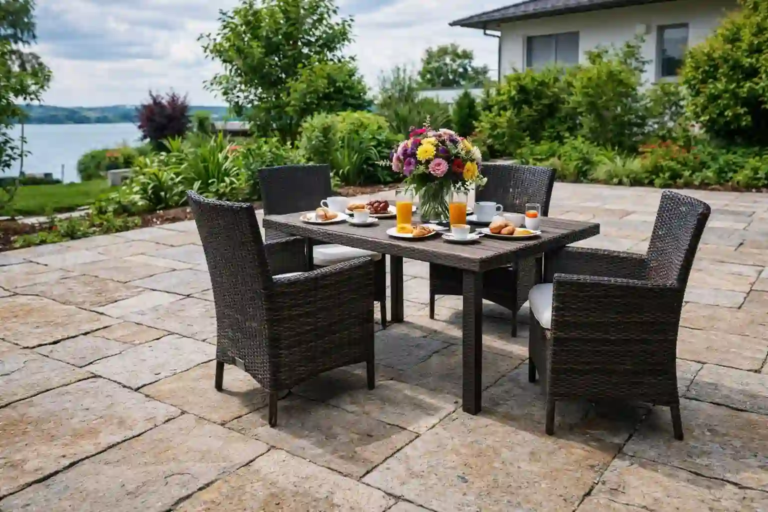 Terrasse pflastern Naturstein Starnberg